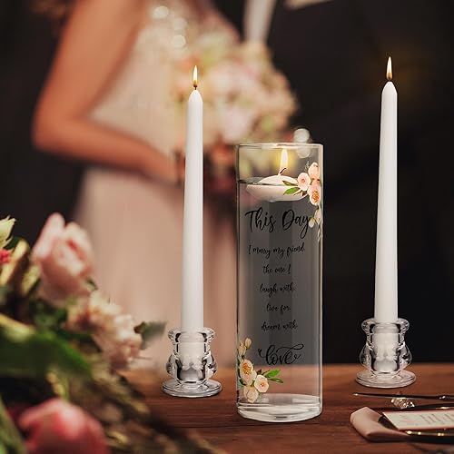 Vista 53 de Irenare Unity - Velas con soporte para ceremonia de boda, accesorios de decoración de boda, portavelas de cristal, vela para eventos formales