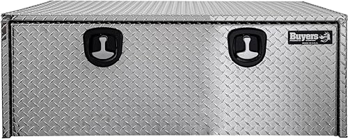 Vista 30 de Buyers Products 1705102 - Caja de herramientas para debajo del cuerpo de camión de aluminio de rosca diamantada, 18 x 18 x 14 pulgadas, fabricada