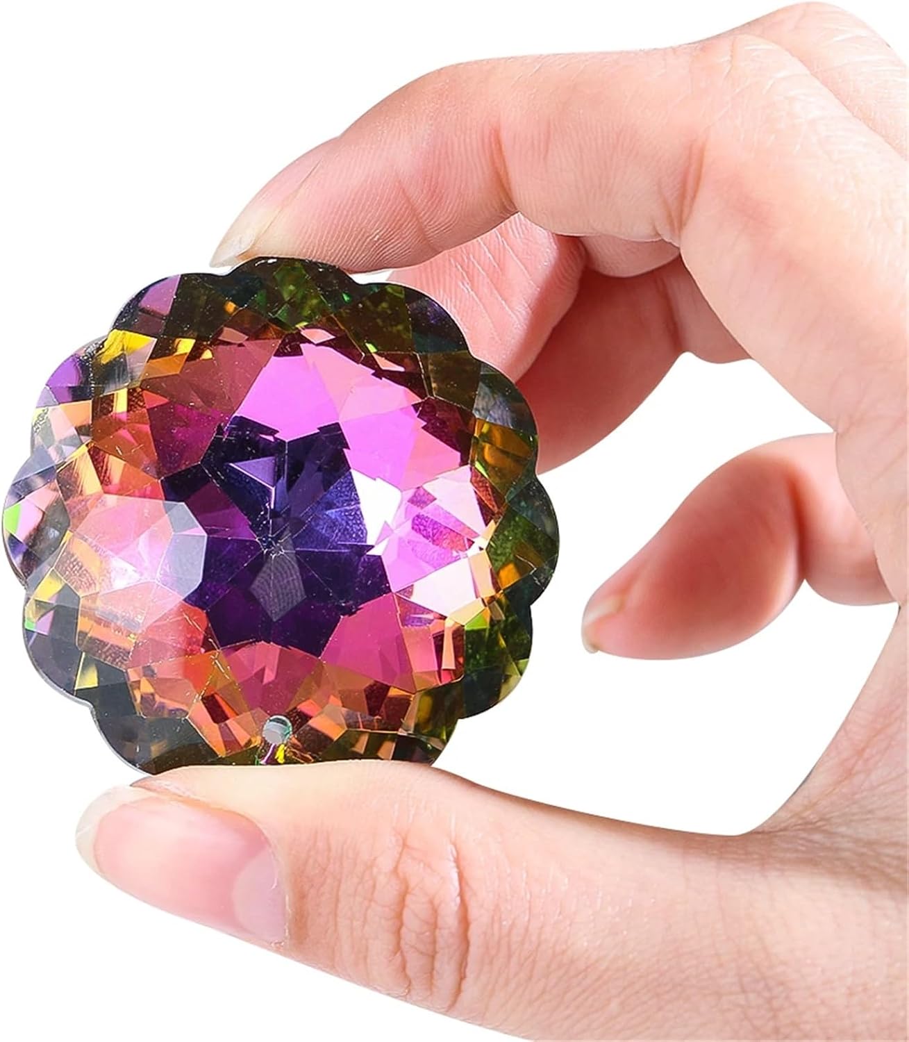 45MM Mandala Crystal Prism Pendant Suncatcher 10Pcs for Sun Flower Daisy Chandelier Decor