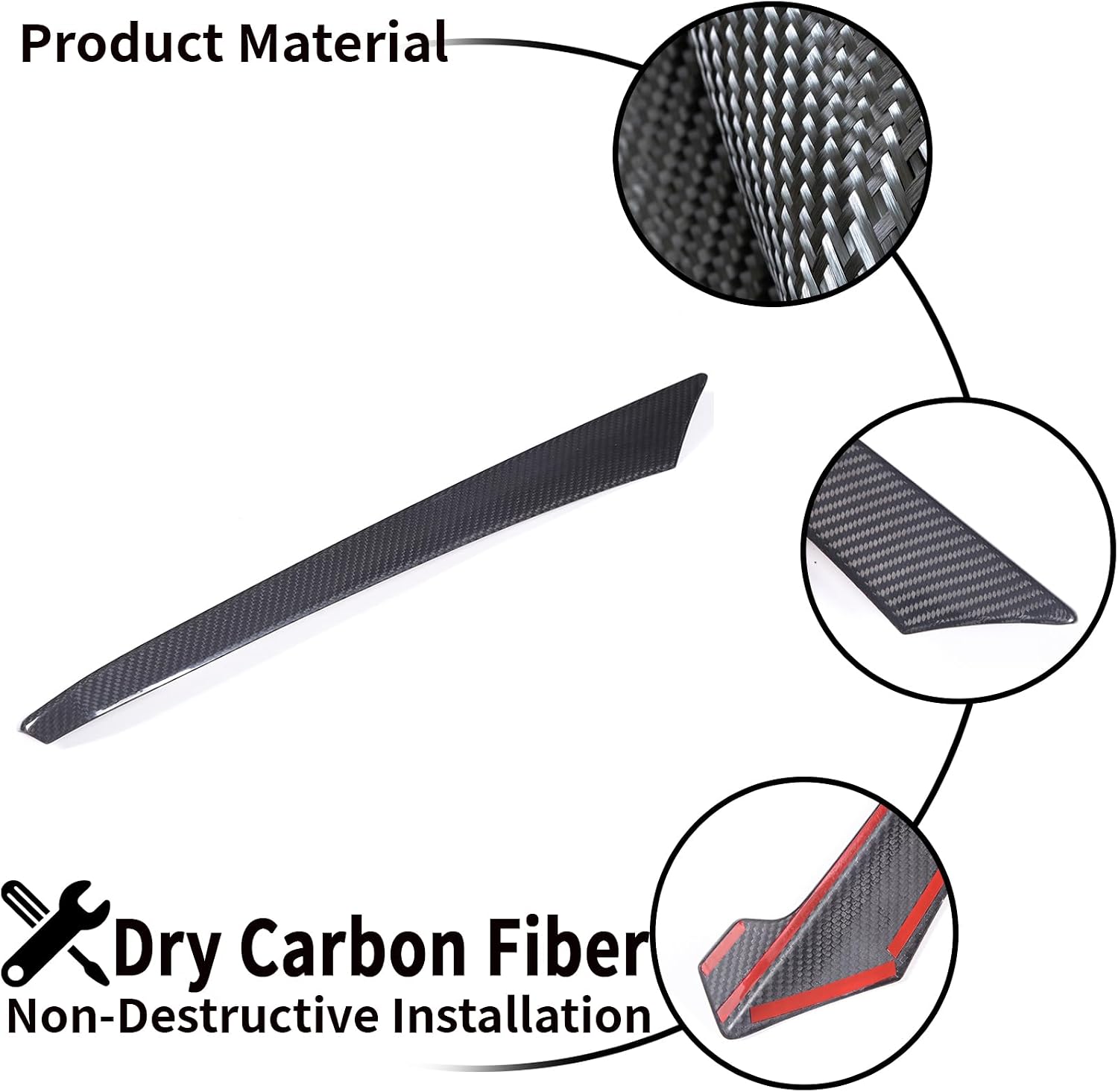 Gear Shift Panel Side Cover Trim 1PCS Compatible with Corvette C8 Stingray 2020-2023 Center Console Side Frame Trim Cover Molding Sticker Accessories (Carbon Fiber, Black Carbon)