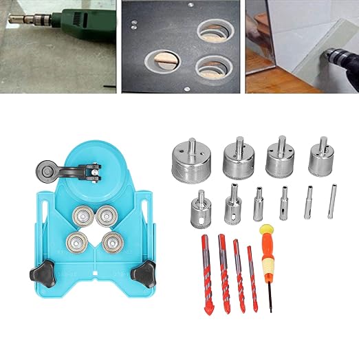 Set de brocas de diamante 16 piezas con guía ajustable miniatura 8