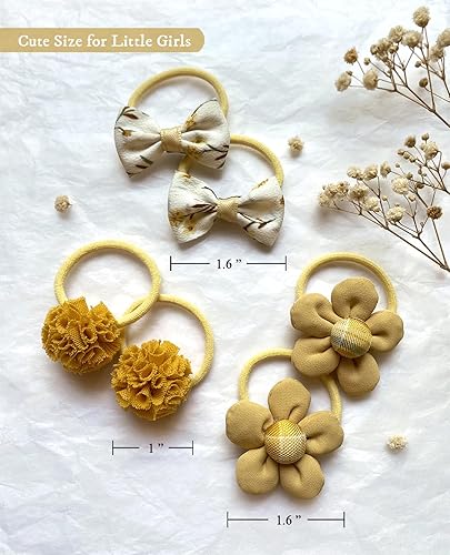 Miniatura 4 de Boutique - Lazos para el pelo para bebé niña con flores, 28 piezas de lazos elásticos para coletas, coletas de goma para niños pequeños por Cherssy