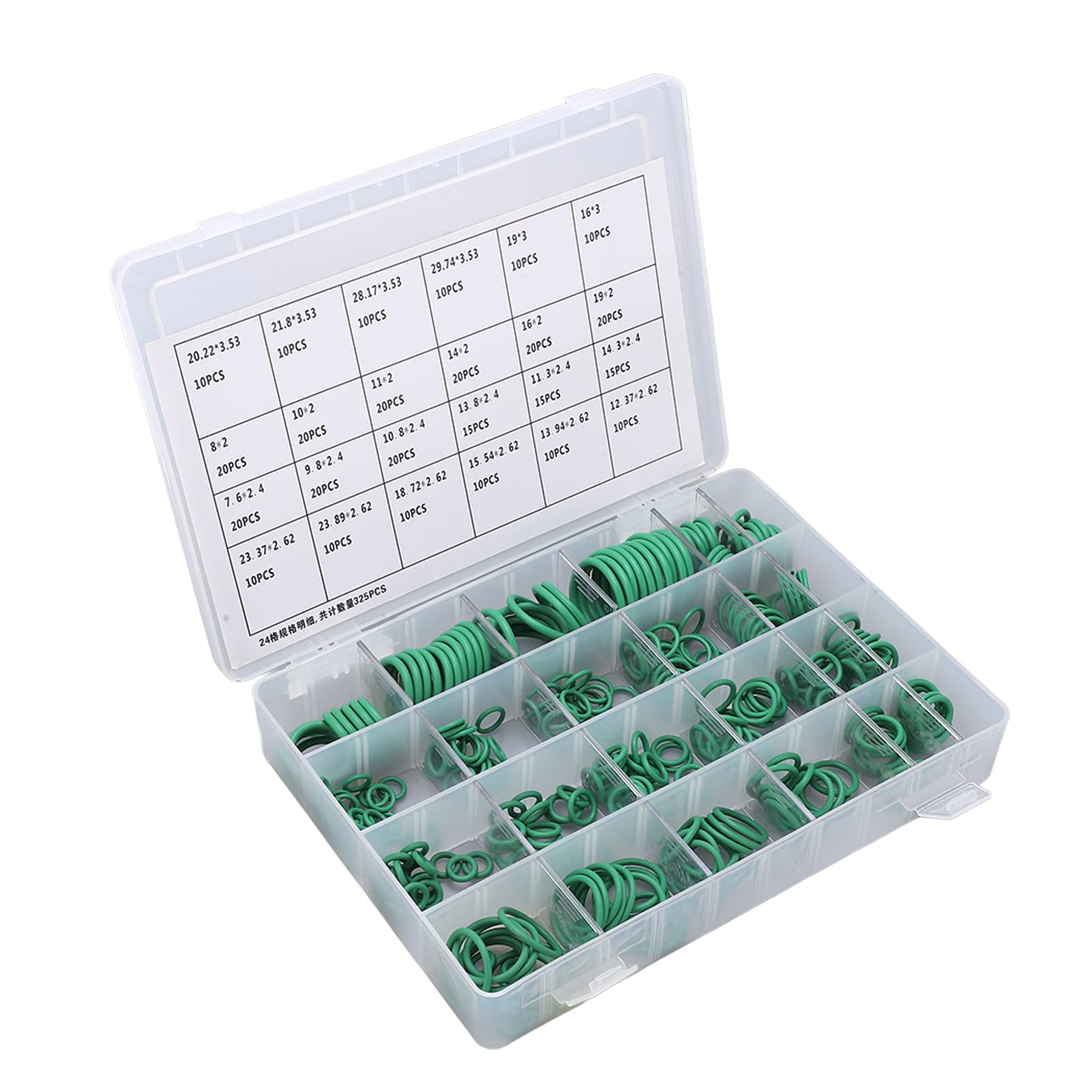 345 Pezzi Anello di Tenuta Aria Condizionata, Kit O Ring in Gomma AC, Rondelle Assortimento Guarnizione O Ring Compressore Universale Per Auto, Idraulica Professionale, Rubinetto, Meccanico, Riparazio