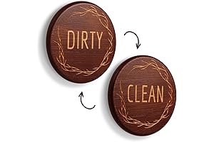 Bamboo Dishwasher Magnet Clean Dirty Sign