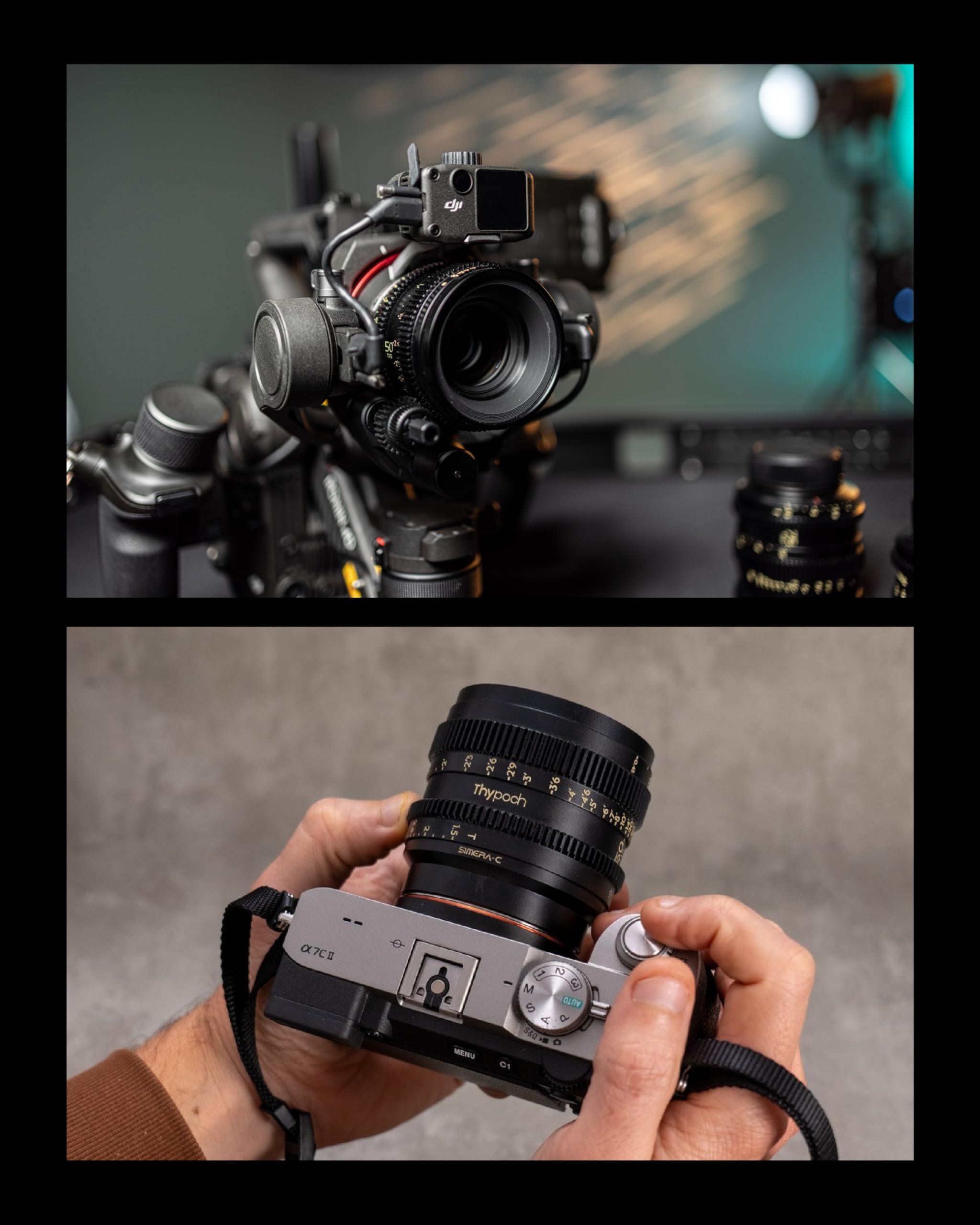 Thypoch Simera-C 75mm T1.5 M-Mount Objektiv, Cine Weitwinkel für Vollformat APS-C, Lichtstarkes Foto- Videoobjektiv mit Manueller Fokussierung, 8K Video, Cinematic Bokeh, Ideal für Film
