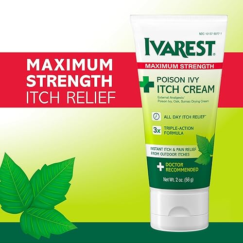 Miniatura 2 de Ivarest Crema medicada antipicazón, máxima resistencia, 2 onzas – Para plantas venenosas, picaduras de insectos e irritaciones de la piel, hasta 8