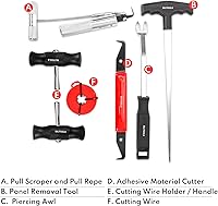 Vista 2 de BILITOOLS Kit de herramientas de extracción de parabrisas de 7 piezas para el juego de removedor de parabrisas de coche clásico vintage