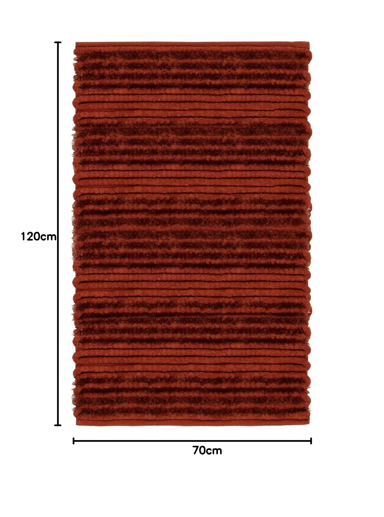 Heckett Lane Solange Badematte/Badteppich 120x70 – Weiche & rutschfeste Duschmatte – Hochwertiger Badvorleger für Badezimmer – Oranje