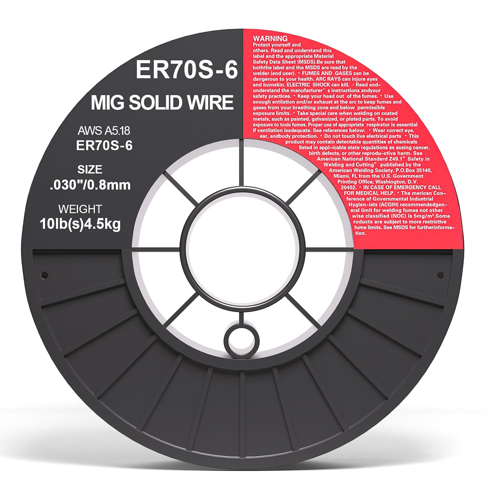 ER70S-6 0,8 mm (0,8 mm) su bobina da 10 libbre in acciaio al carbonio Mig solido filo di saldatura forte bobina di plastica ABS filo di saldatura