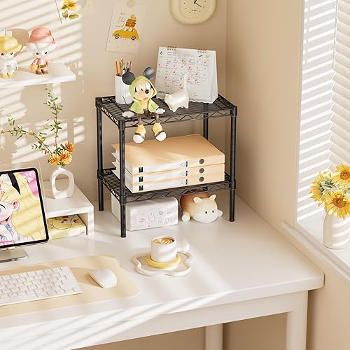 Miniatura 2 de SINGAYE Estantería de alambre para armario unidad de metal ajustable para organización de lavandería, baño, cocina, hogar, almacenamiento en el