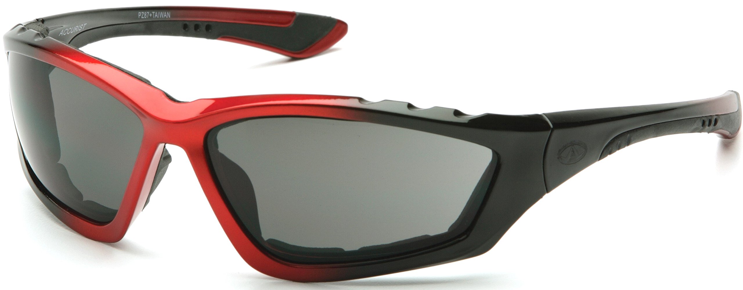 (12 Pair) Pyramex Accurist Glasses Black/Red Padded Frame/Gray Anti-Fog Lens (SBR8720DTP)