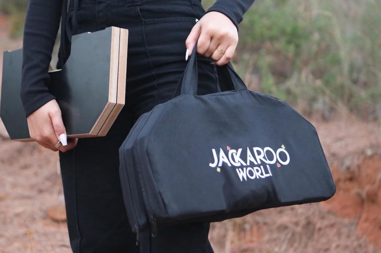 Jackaroo Board Game, 2-4 Player Marble Strategy Game, Solid Wooden Game with 16 Glass Marbles and 52 Cards, Marbles and Jokers Board Game, Marble Chase Game, Foldable Board with Carry Bag (Oak)