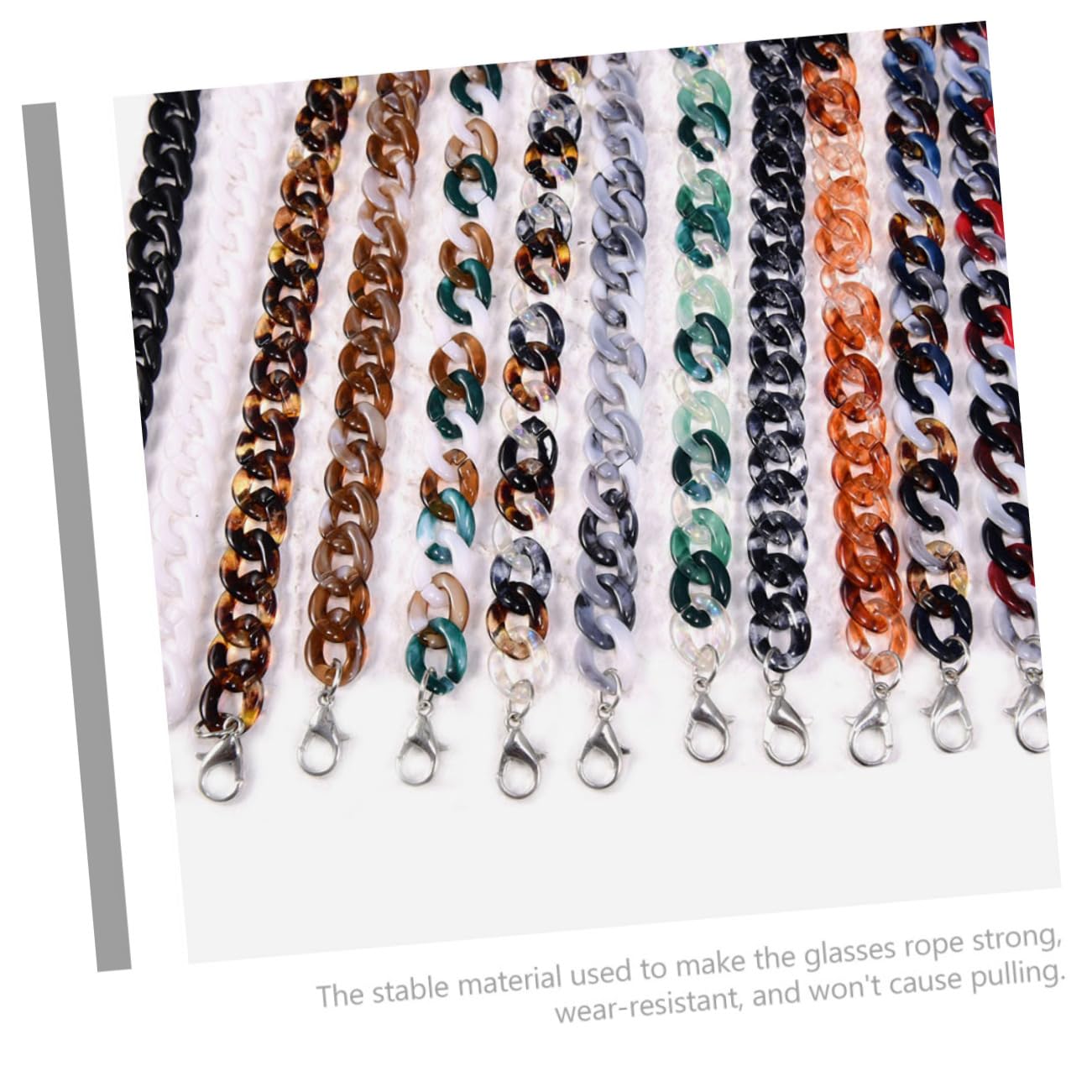 2 Piezas cadena de gafas collar de cuentas cordón para gafas de lectura necklace titular de collar de anteojos para mujer cordones de anteojos para mujer carey Marco de los lentes