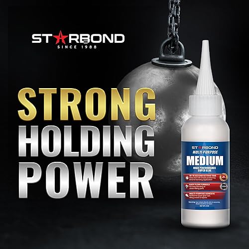 Vista 5 de Starbond Medium Super Glue Pro Kit (2 oz) – Strong, Fast-Bonding CA Glue (Cyanoacrylate Adhesive) – with Clog-Resistant Cap, Microtips & Extra