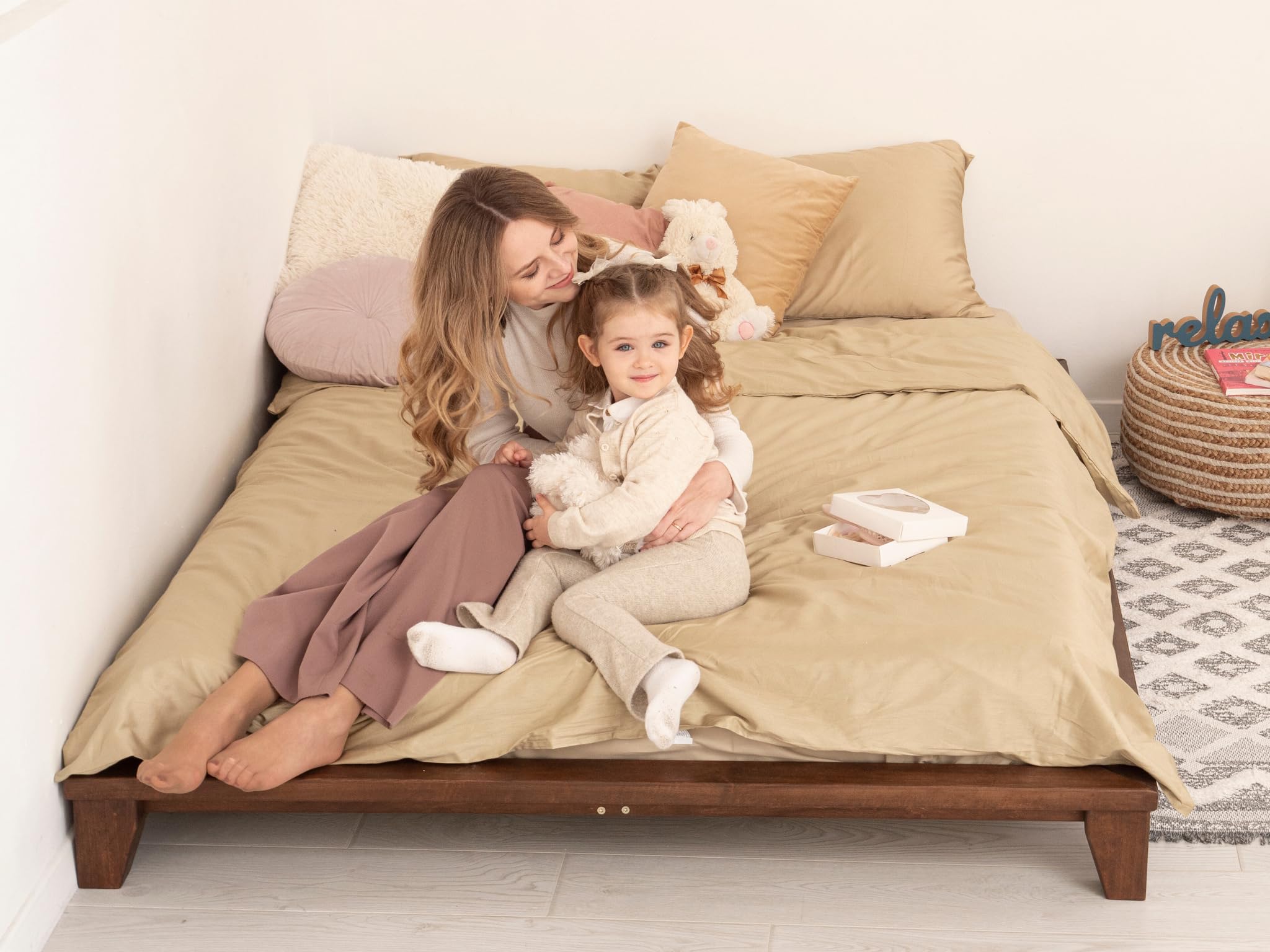 Amazon.com: Wooden Queen Frame - King Size Platform Bed - Full Size Loft Bed  - Tatami Twin Wood Platform Bed Frame - Zen Low Profile Bed : Home & Kitchen