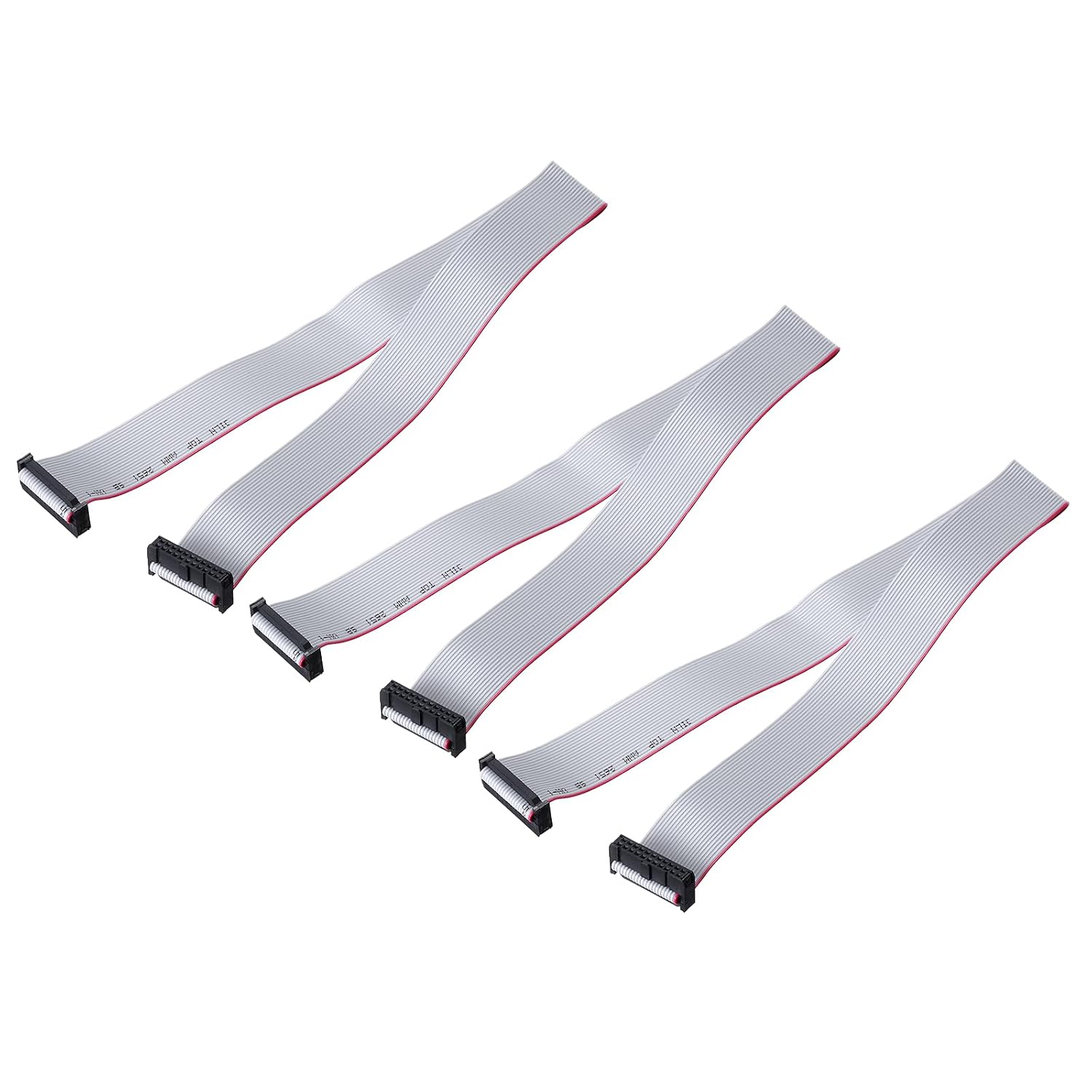 MECCANIXITY 3 Pcs IDC Flat Ribbon Cable, 2.54mm Pitch 20mm Width 50cm Long 16 Pin FC to FC Flat Ribbon Connector Jumper Wire for PC, LED Displays