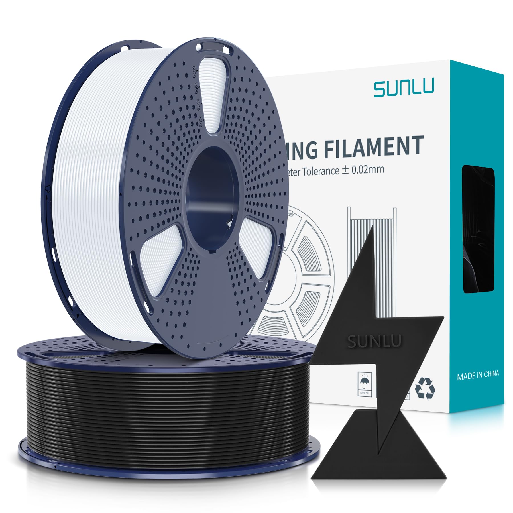 PLA 3D Printer Filament, SUNLU Neatly Wound PLA Filament 1.75mm Dimensional Accuracy +/- 0.02mm, Fit Most FDM 3D Printers, Good Vacuum Packaging Consumables, 1kg Spool (2.2lbs), 330 Meters, PLA Green main image 1