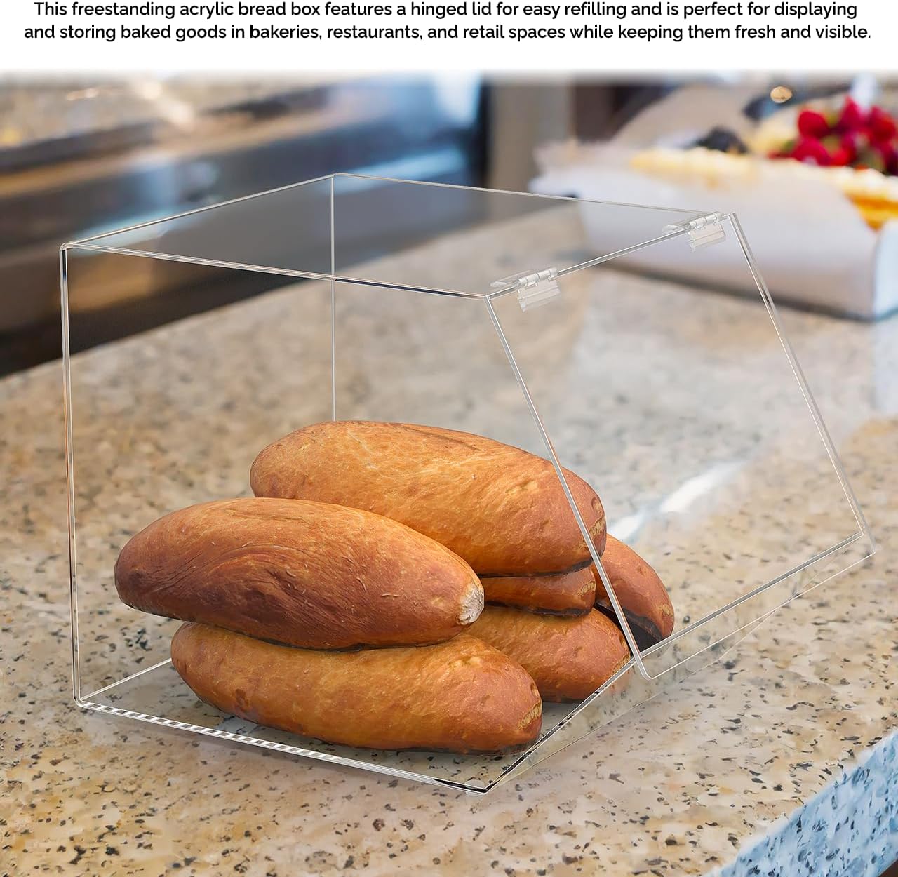 Marketing Holders Large Bread Box for Kitchen Countertop Pantry Organizers and Storage Bread Pastry Bin Dry Food Baked Goods Box 12” x 12” Countertop Storage