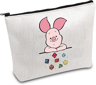 Piglet Throwing Dice Makeup Bag DND Dungeon Master Zipper Bag Gamer Dice Zipper Pouch DM Games Makeup Bag (Piglet D&D ca)
