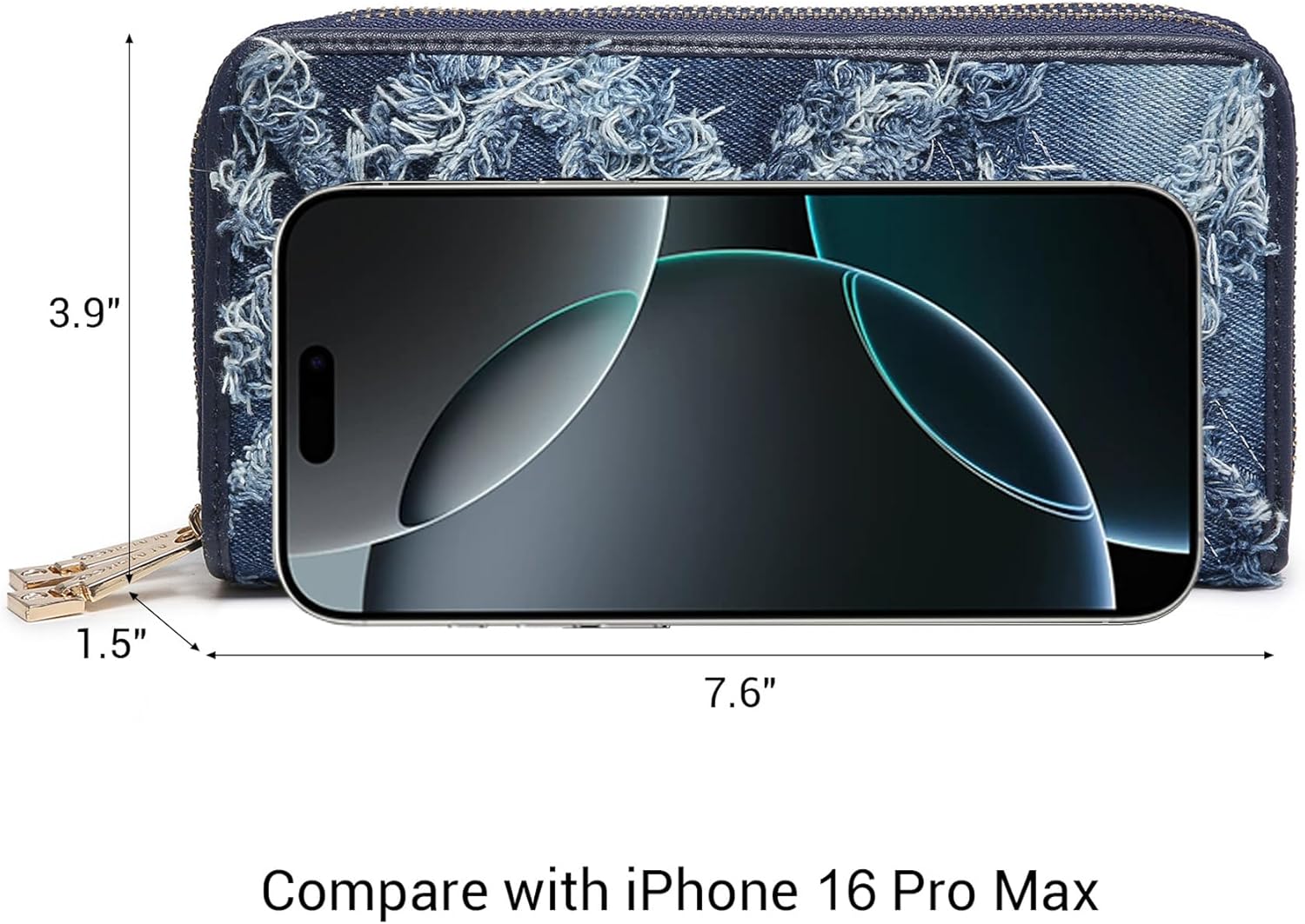 MKP COLLECTION Womens Fashion Double Zip Around Wallet Long Purse Credit Card Holder Bifold Ladies Cluth Wristlet Wrist Strap - Image 4