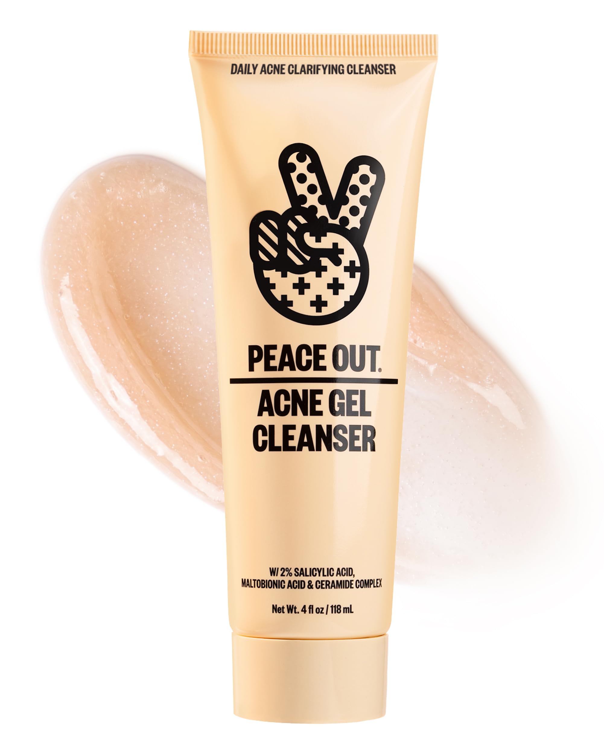 PEACE OUT Acne Gel Cleanser with 2% Salicylic Acid, 4 fl oz
