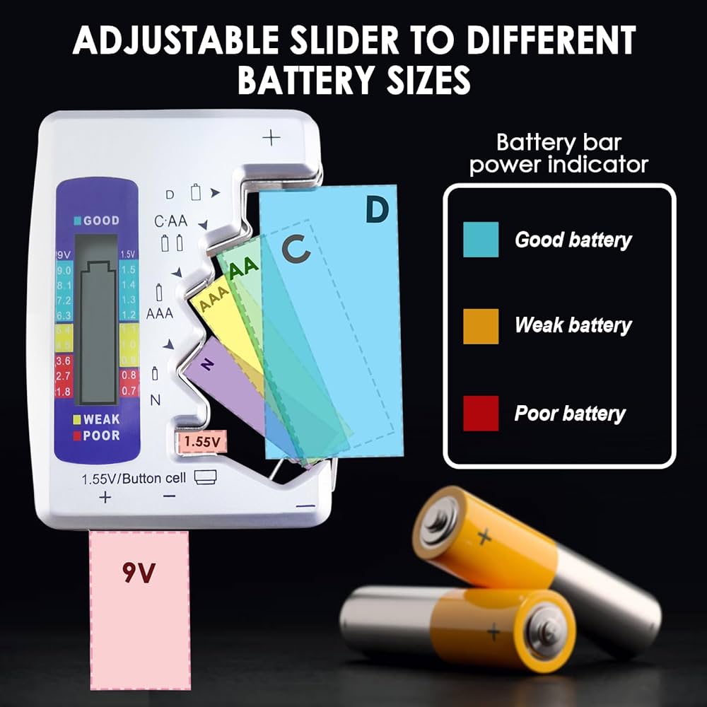 Digital Battery Tester LCD Display Check AAA AA Ca... - Grandado