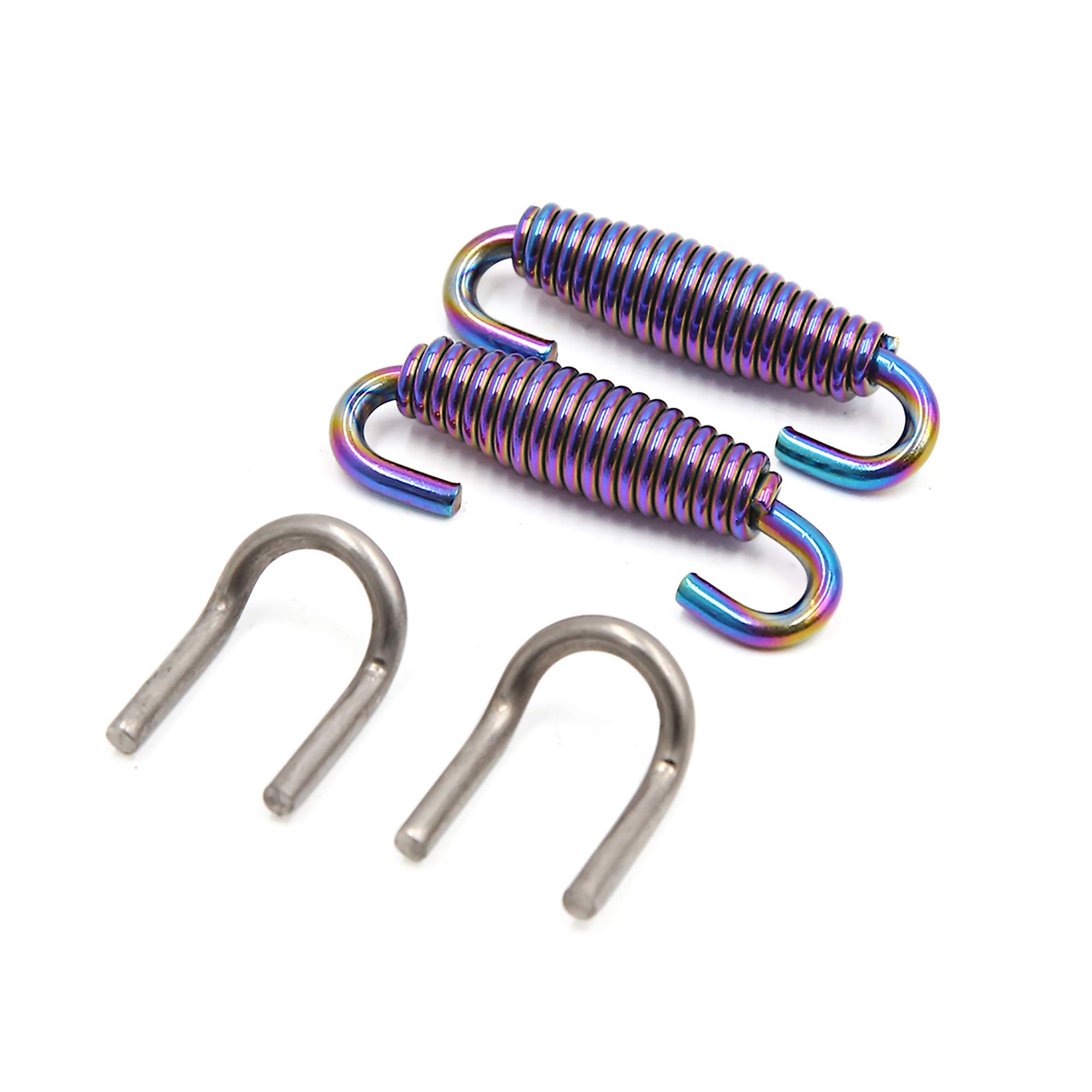 2 Ressorts De Tuyau D'Échappement Moto Colorés En Acier Inoxydable 55mm Avec Crochets