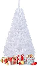 GOPLUS Artificial Christmas Tree 150/180/210/240 cm, Artificial Christmas Tree with Metal Stand & PVC Needles, Fir Christmas Tree, Artificial Tree for Christmas Holidays (Snow White, 150 cm)