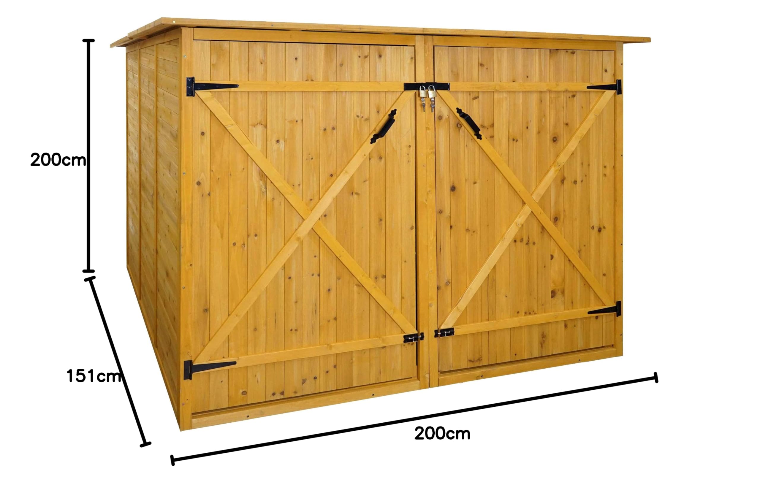 Mendler 2er-Fahrradgarage HWC-H60 abschließbar 151x200x200cm - braun | Fahrradbox, Geräteschuppen, Gerätehaus, MVG