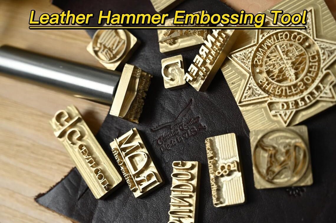 Custom Embossing Leather Stamp, Personalized Branding Iron for Wood, Personalized Brass Leather Hammer Embossing Stamps for Meat Wood Paper Plastic