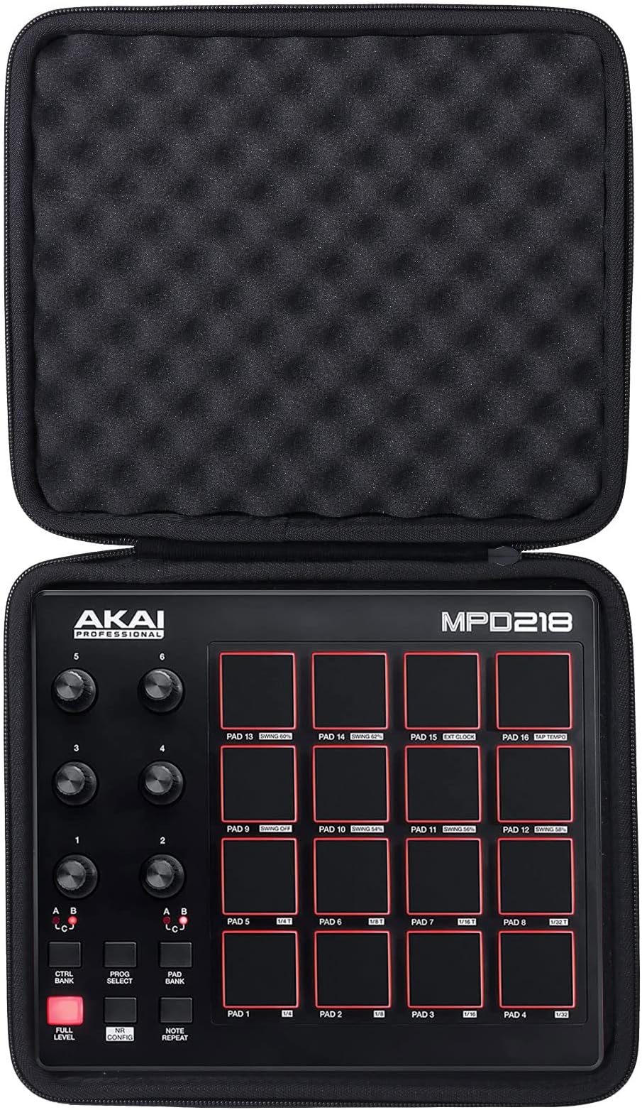 co2CREA Hard Travel Case replacement for Akai Professional MPD218 | MIDI Drum Pad Controller