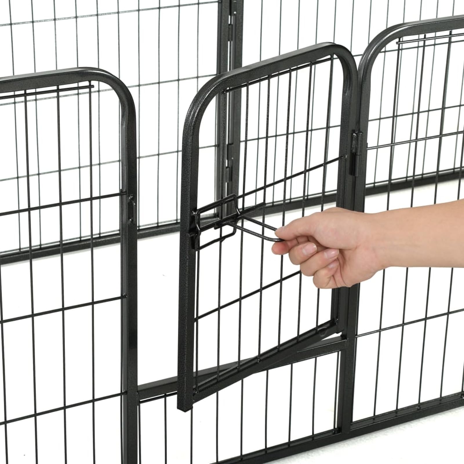 Homgoday Klatka dla psa, kojec dla psa z 8 panelami ze stali 60 x 80 cm czarny, klatka dla psa wewnętrzna klatka dla psa Kennel dla psów klatki dla psów ogrodzenie dla psów na zewnątrz
