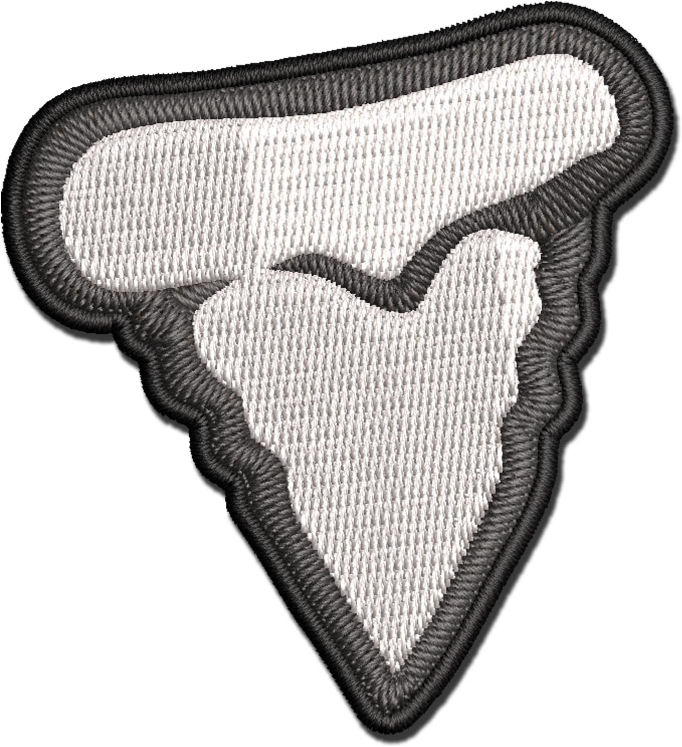 Shark Tooth Fang Multi-Color Embroidered Iron-On Patch Applique - Large 3.5 Inch