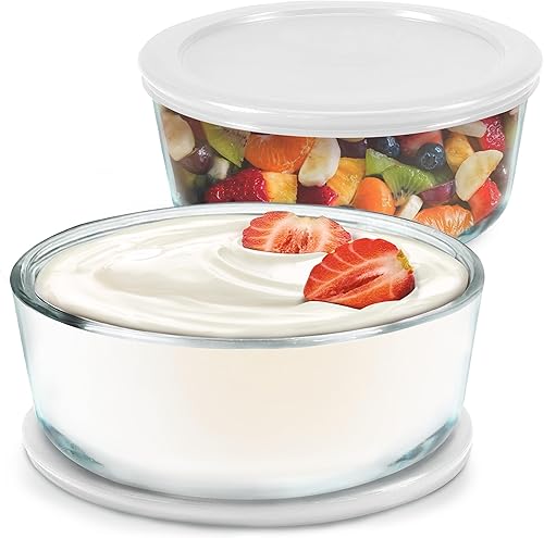 Ultimate Paquete de 2 recipientes de yogur  Haz más yogur con recipientes de vidrio de 1 cuarto de galón (4 tazas), perfectos para almacenamiento de