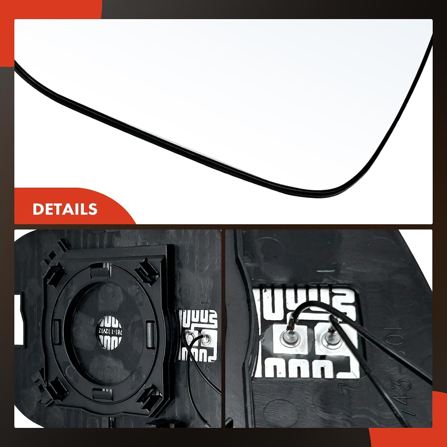 A-Premium Left Driver Side Mirror Glass with Backing Plate - Compatible with Toyota RAV4 2013-2018 - Heated, Exterior Side View Flat Mirror, Built in North America, Replace # 879610R090