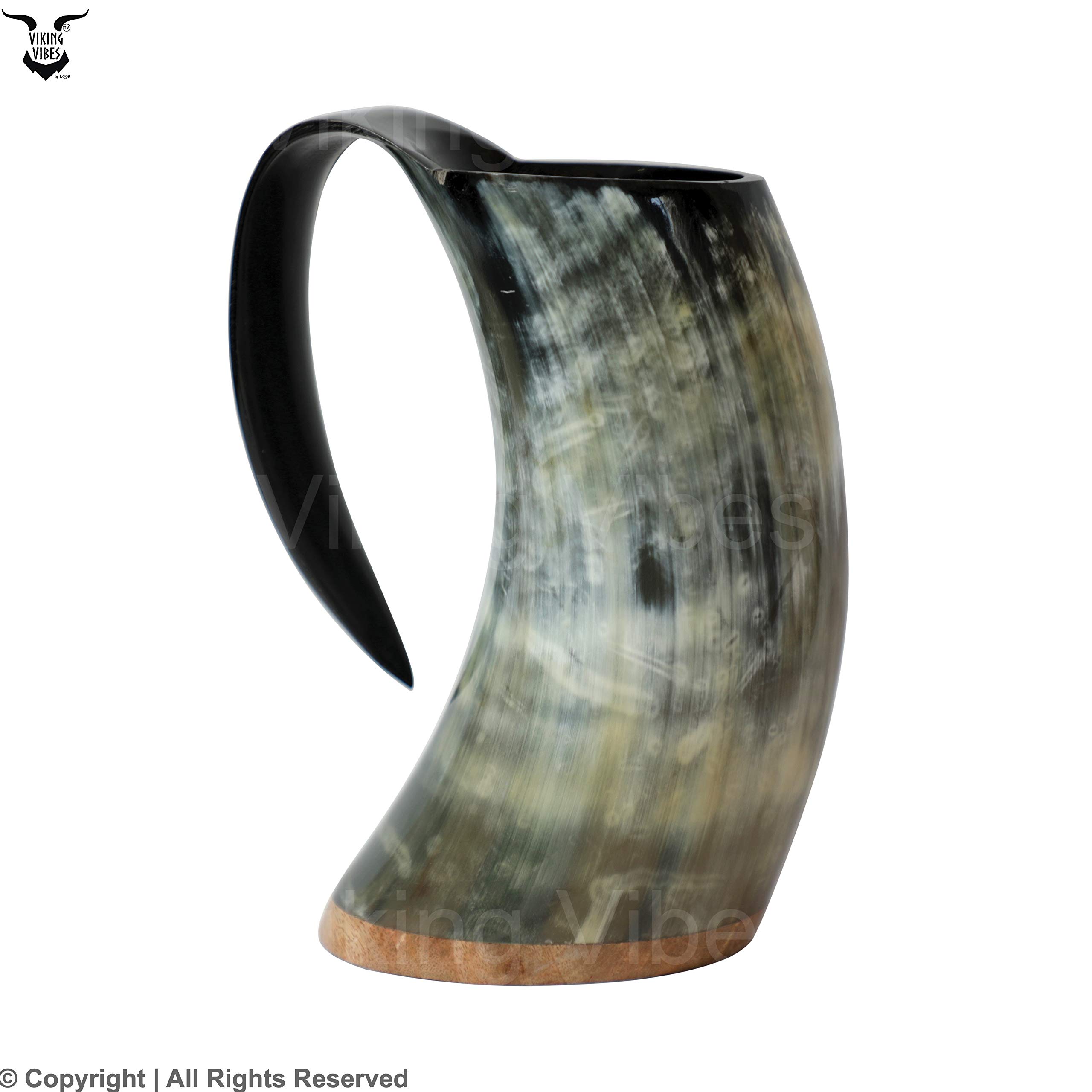 Loop Viking Vibes Drinking Horn Handcrafted Original Horn Classic Combo (1 Mug, 4 Shot Glass, 1 Bottle Opener, 1 Gift Box Packaging) 3