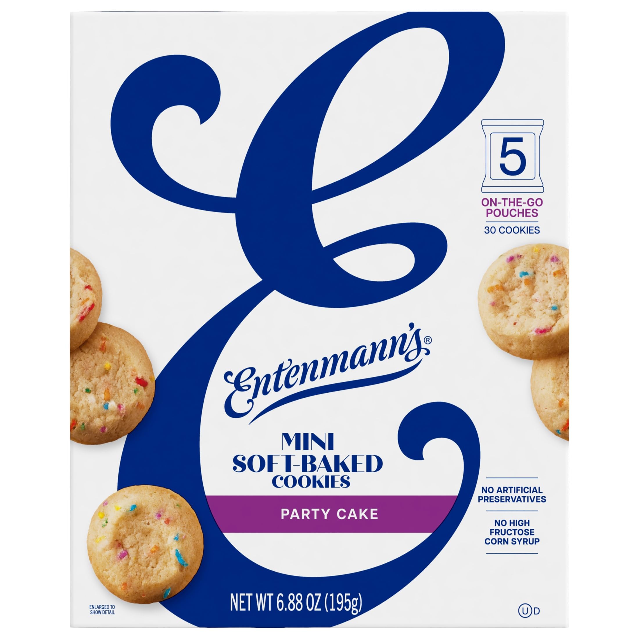 Entenmann's Little Bites Soft Baked Party Cake Cookies | 1 pack (5 pouches)