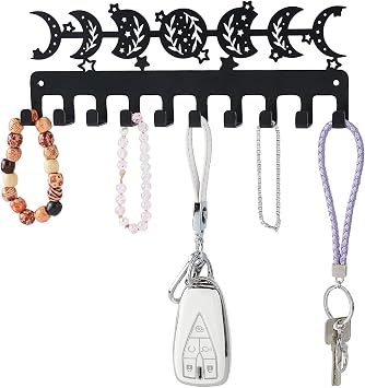 SUPERDANT Moon Phase Key Holder Wall Mounted Key Hanger for Entryway