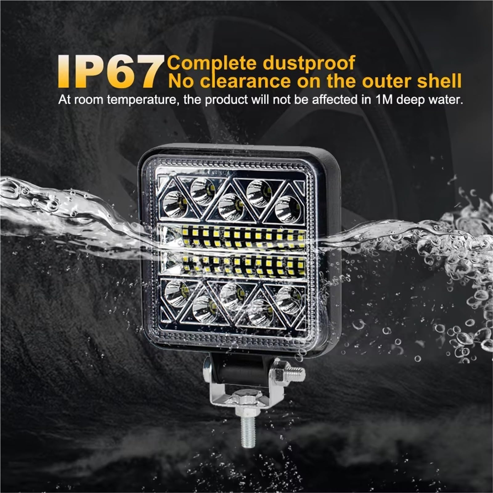 Faro Barra Luminosa LED 4 Pollici 102W/luce Lavoro Spot Flood | Per Camion Barca ATV Per Trattore Per Jeep Per OffRoad 4x4 Faro A Led 12V 24V(6 Piece square 102W)