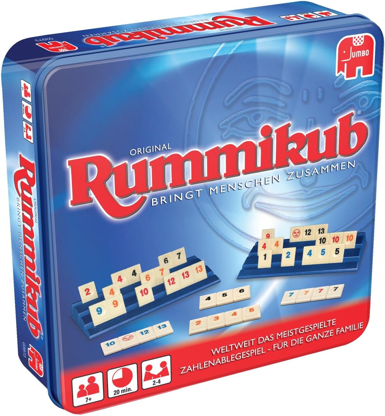 Jumbo Spiele - Rummikub in der Metalldose - Gesellschaftsspiel - Ab 7 Jahren - Art. Nr. 03973