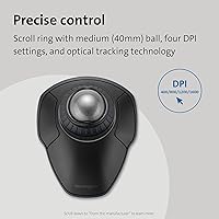 Vista 3 de Kensington Orbit Wireless Trackball inalámbrico con anillo de desplazamiento - Gris Espacial (K72675WW), Negro/Gris