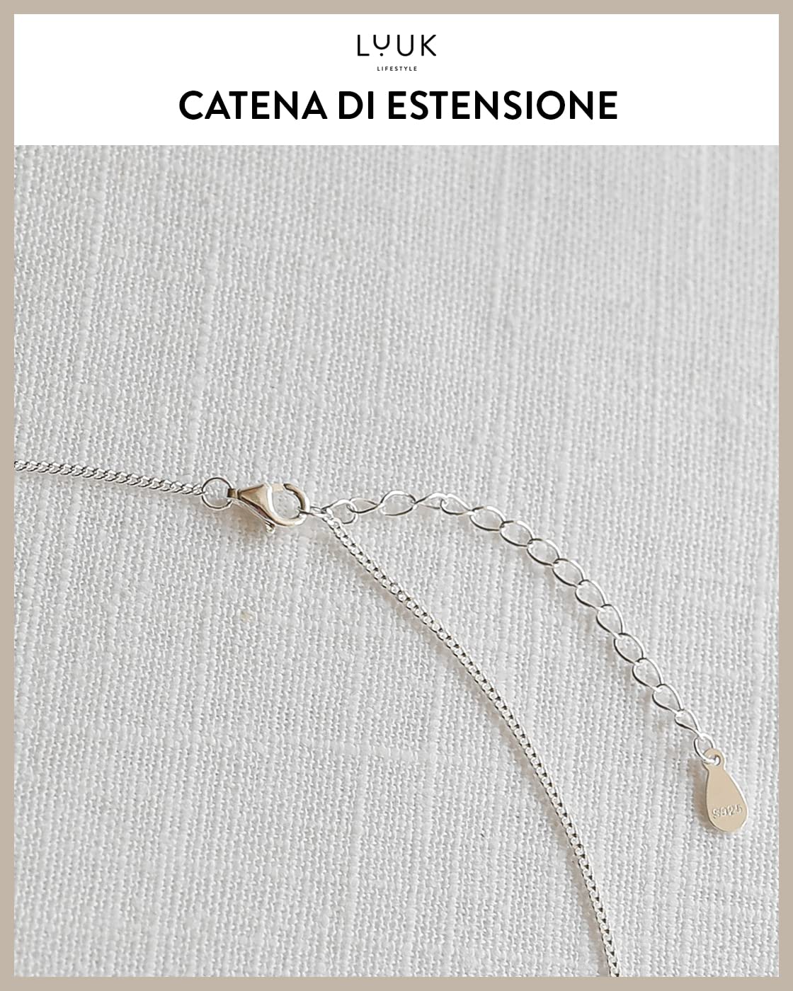 LUUK LIFESTYLE Collana con ciondolo diverso e acciaio inossidabile (50 cm), con carta HAPPINESS, idea regali donna, lei, compleanno, portafortuna, gioielli elegante, Argento, Or, Or rosa