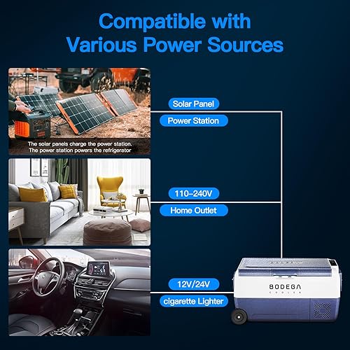 Miniatura 3 de BODEGACOOLER Refrigerador de Coche de 12 Voltios, Congelador Portátil de 38 Cuartos de Galón, Refrigerador para Coche de Doble Zona con Control por