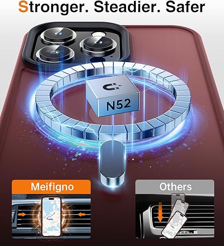 Miniatura 8 de Meifigno Magic Mag Series - Funda diseñada para iPhone 15 Plus, protección de grado militar y compatible con MagSafe, parte trasera mate translúcida