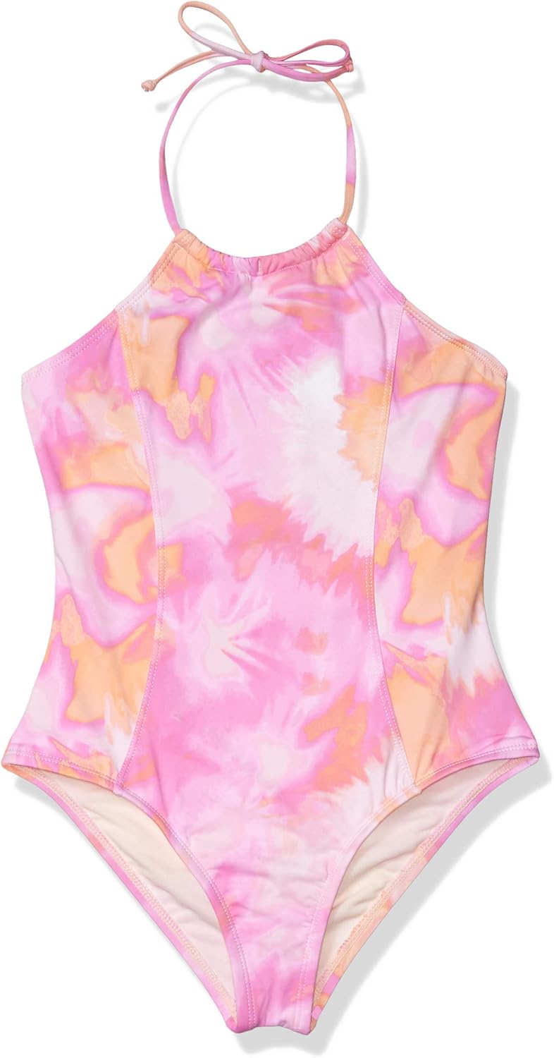 Hobie Girls High Neck Halter One Piece Swimsuit: Clothing, Shoes & Jewelry
