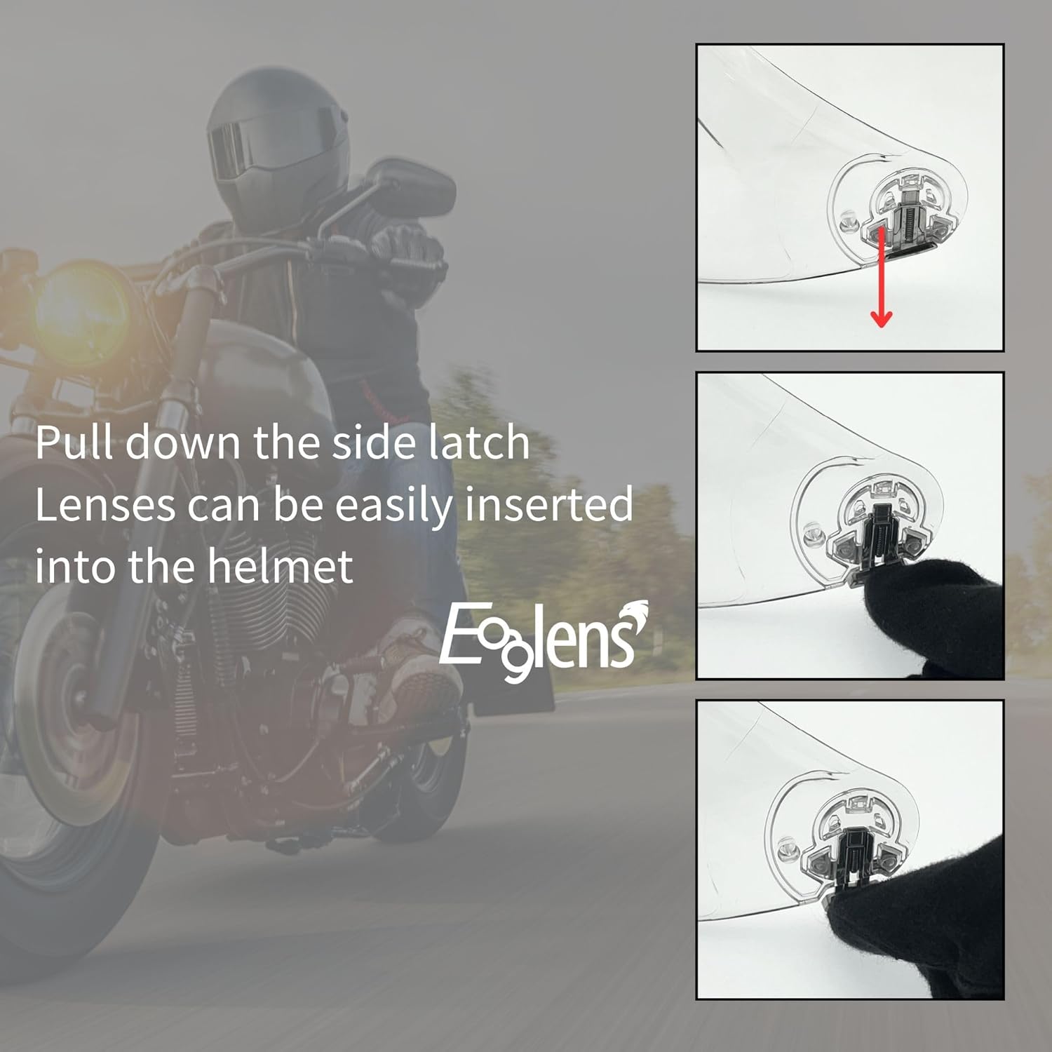 Motorcycle Full Face Helmet shield replacement visor lens - Photochromic AGV K6, K6S,Clear to gray