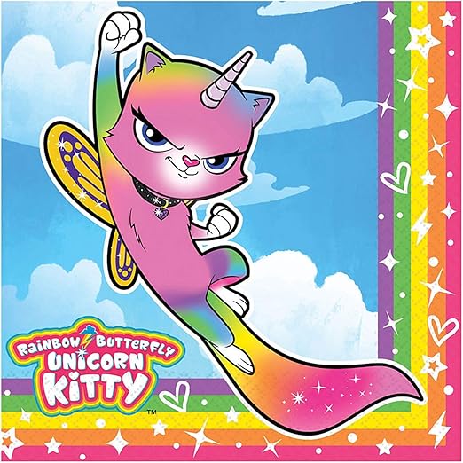 Rainbow butterfly unicorn kitty colouring pages