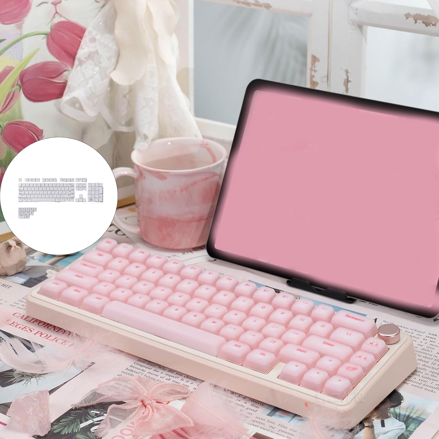 115Key Jelly Puddings Translucents Keycaps Original Profile ABS Silicone for Mechanical Keyboards Original Profile Keycap for Mechanical Gamers Backlits Keyboards