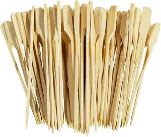 Noa Store Bamboo Skewers - Wooden Skewers for Appetizers - Mini Kabob Sticks and Cocktail Picks - 4 Inch Long Toothpicks for Fruit Kabobs, Sandwich, Barbeque Snacks - 200 Count