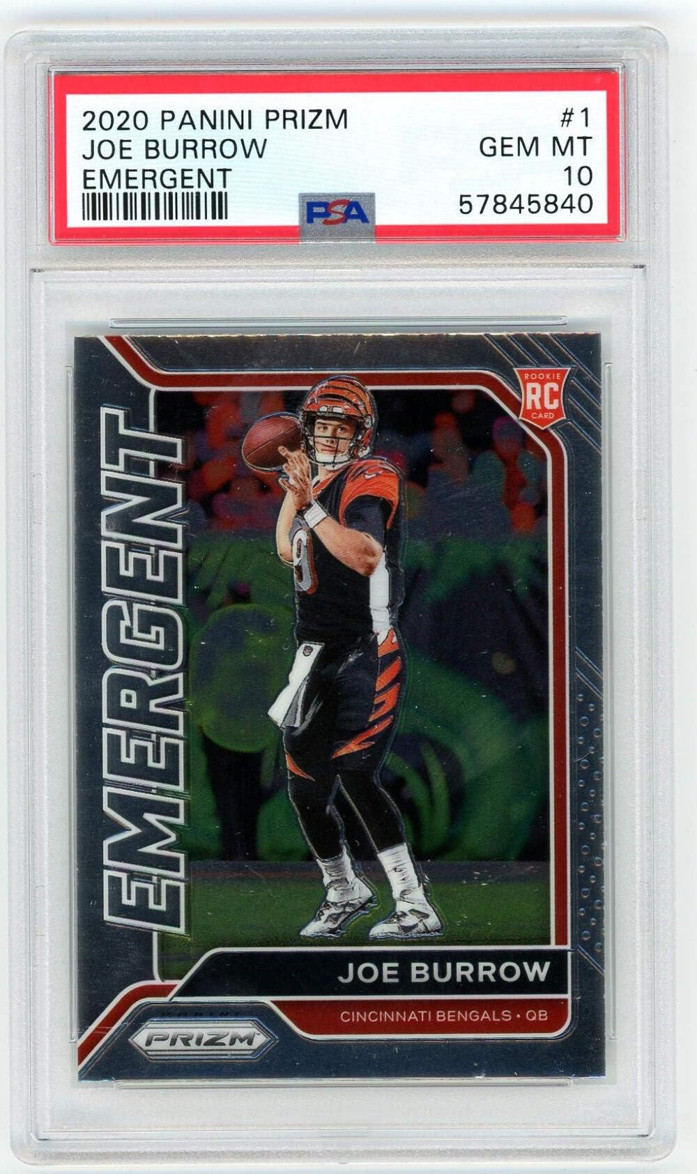 Amazon.com: Graded 2020 Panini Prizm Joe Burrow #1 Emergent Rookie
